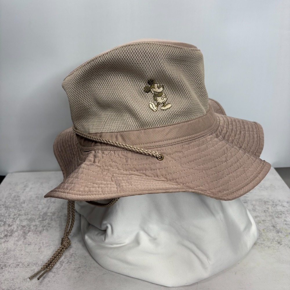 Disney Parks Mickey Mouse Safari Mesh Sun Hat 57–61 CM Tan Outback Boonie